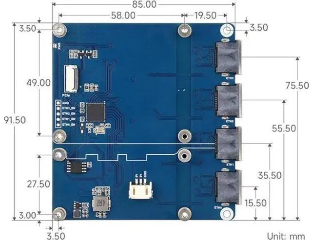 Alt view image 6 of 7 - 2.5G PCIe Network Adapter, 10 100 1000 2500Mbps, Ethernet Expansion Board, Plug & Play, Quad Port LAN Card, Multi Gigabit PCI Express NIC