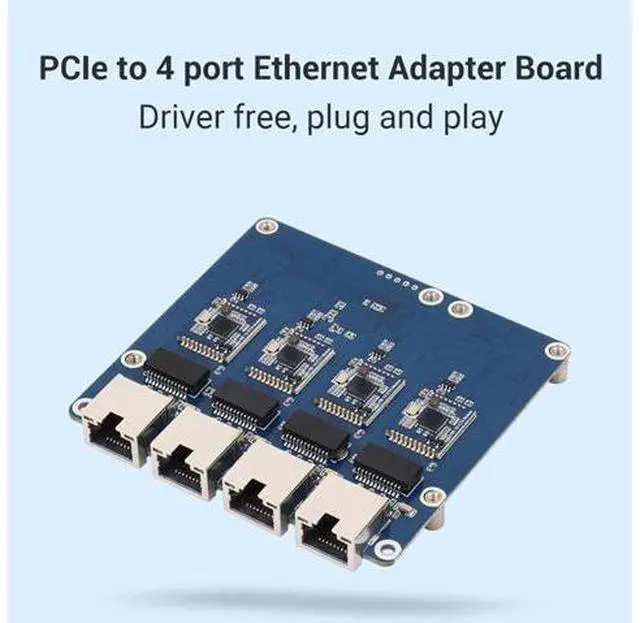 Alt view image 2 of 7 - 2.5G PCIe Network Adapter, 10 100 1000 2500Mbps, Ethernet Expansion Board, Plug & Play, Quad Port LAN Card, Multi Gigabit PCI Express NIC
