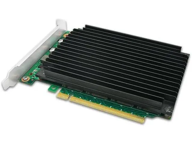 Alt view image 3 of 3 - PCIe 4.0 x16 to M.2 NVMe Adapter PCIe Bifurcation with Heatsink, 4 X4 NVMe M.2 SSD in Size 2242/2260/2280-PE3162-4I