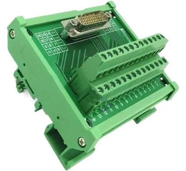 Alt view image 3 of 3 - DB26 26 Pin Male Female Adapter Signals Terminal Breakout Rail Mounting Adapter Connector(DB26 Female)