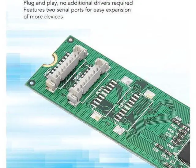 Alt view image 3 of 7 - M.2 Serial Port Adapter Card, M.2 Interface, Conforms to PCI Express 2.0 Gen 1, 2 Serial Ports, Quickly Use Ax99100 2S Db9 RS232 115200Bps Suitable for Windows, Linux, Linux