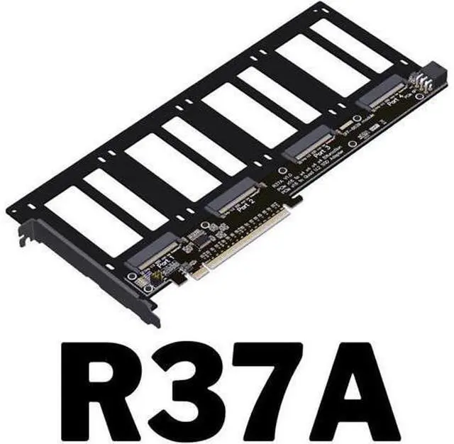 Main image of JMT ADT-R37 PCIe5.0x16 to 4-Port U.2/EDSFF Hard Disk Split Card 4x128Gbps 1 to 4 Expansion Adapter Compatible with Gen3/Gen4/Gen5 (R37A 4.0, to 4* U.2)