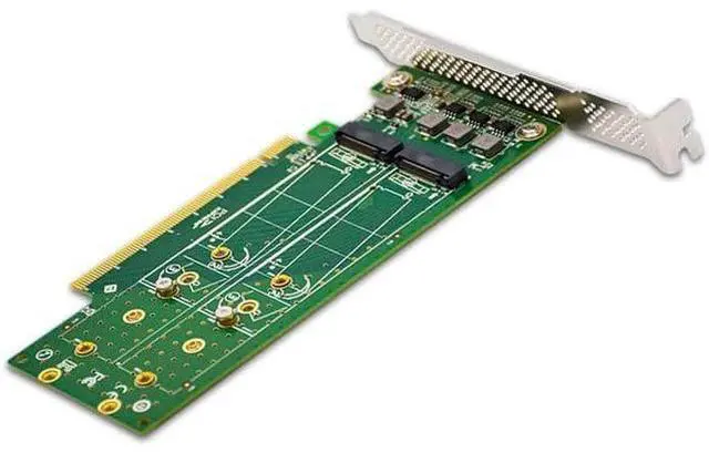 Alt view image 3 of 3 - PCIe x16 to 4-Port M.2 NVMe SSD Adapter- Low Profile