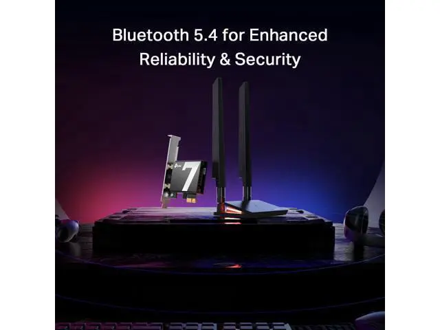 Alt view image 4 of 7 - TP-Link WiFi 7 BE9300 PCIe WiFi Card for Desktop PC(Archer TBE550E), Tri-Band Wireless Adapter, Bluetooth 5.4, Multicolor Status LED, Supports AMD/Intel, Not Compatible with Windows 10/Linux