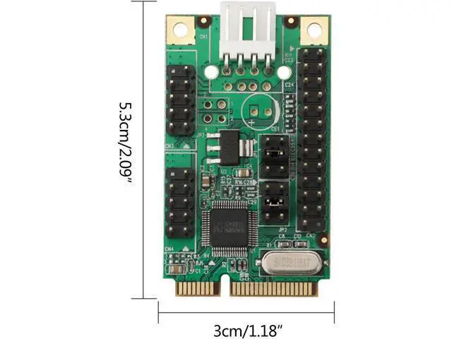 Alt view image 3 of 4 - PCIe 1 Parallel Port to 2 Ports I/O Controller Card PCI-e to RS232 DB25 DB9 Adapter WCH382L Chip Pci-e Adapter