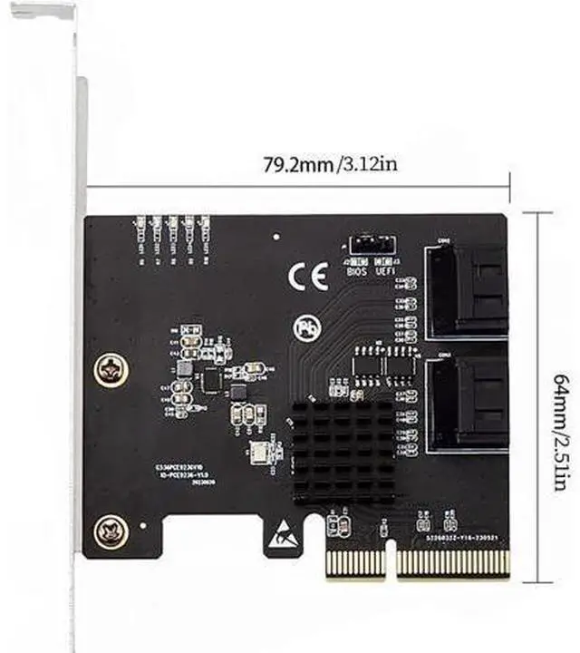 Alt view image 6 of 7 - PCIe X4 to 4-Port SATA 6Gbps RAID Controller Card, 9236 Chip SATA3.0 Expansion Adapter Supports RAID 0/1/10 4 SATA III Hard Drive PCI Express Card