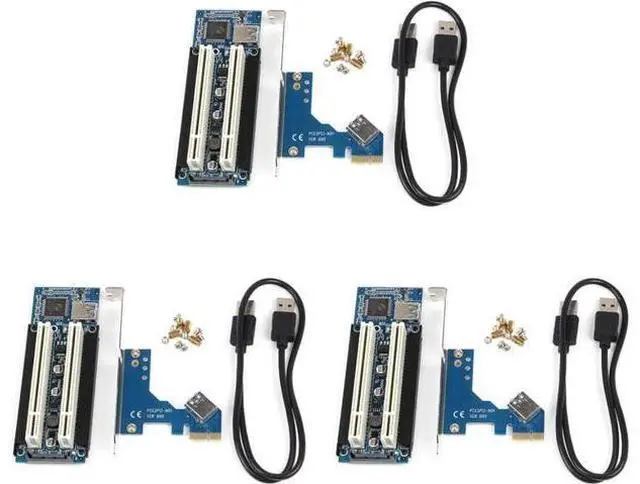 Main image of 3X PCI-E to PCI Adapter Card PCIE to 2 PCI Slot Support Capture Card Golden Tax Card Sound Card Parallel Port Card