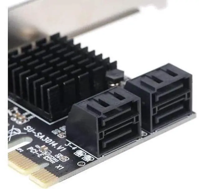 Alt view image 6 of 7 - PCIE to SATA Card PCI-E Adapter PCI Express to SATA3.0 Expansion Card 4Port SATA III 6G for SSD HDD