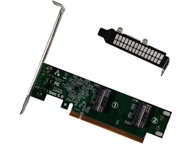 Alt view image 2 of 6 - Adapter PCI-E 5.0 PCI-Express 16x to SFF-TA-1016 Dual MCIO 8i Mini Cool Edge IO VROC Adapter for Mainboard SSD Graphics Card