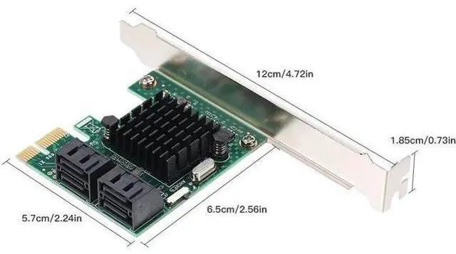 Alt view image 5 of 6 - PCI-E to 4 Ports SATA3.0 Adapter Card PCI-E to SATA3.0 Expansion Card 6Gbps Transmission Rate Multiple Systems Compatible