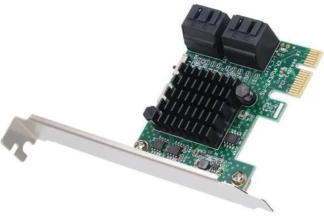 Alt view image 6 of 6 - PCI-E to 4 Ports SATA3.0 Adapter Card PCI-E to SATA3.0 Expansion Card 6Gbps Transmission Rate Multiple Systems Compatible