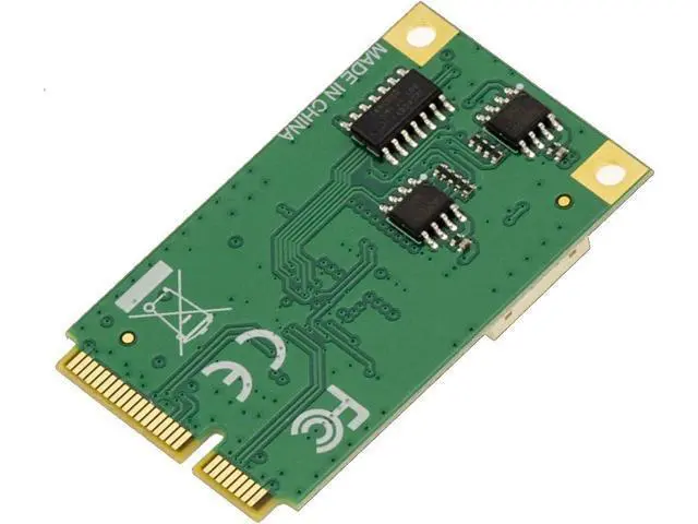 Alt view image 4 of 5 - KALEA-INFORMATIQUE Mini PCIe 2 Port RS422 RS485 DB9 Serial Card with EXAR XR17V352 Chipset Supplied with Adapters for Wire to Wire Mount.