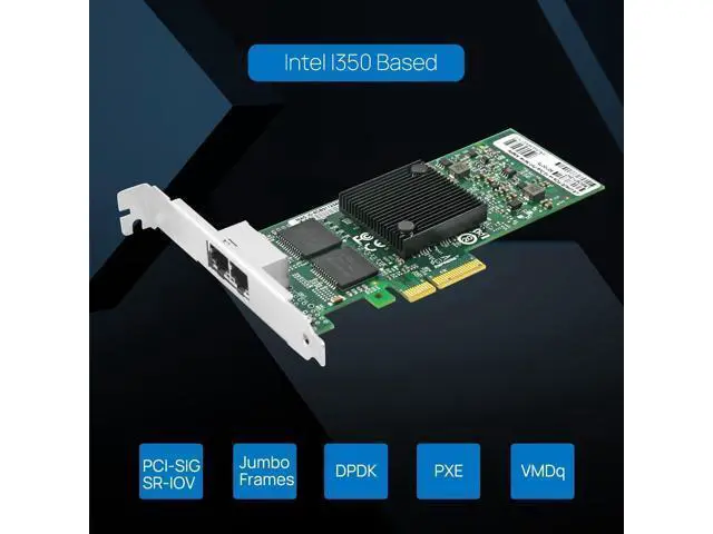 Alt view image 2 of 5 - PCIe x4 Dual-Port Copper Gigabit Server Adapter (1ntel I350)
