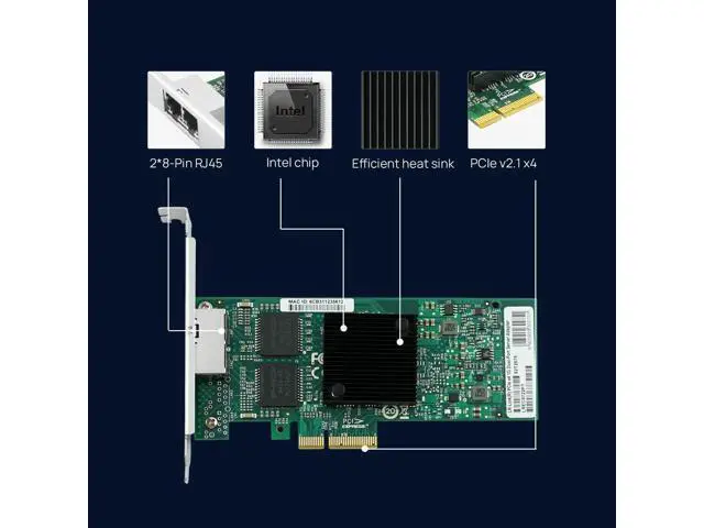 Alt view image 4 of 5 - PCIe x4 Dual-Port Copper Gigabit Server Adapter (1ntel I350)