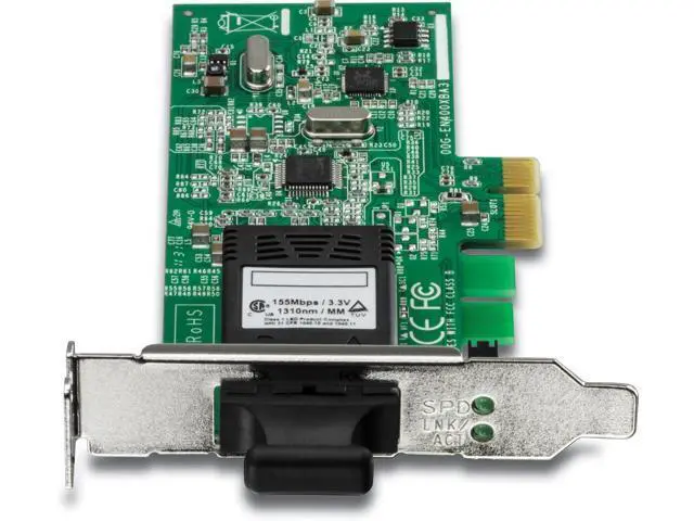 Alt view image 2 of 6 - TRENDnet Low Profile 100Base SC Fiber PCIe Adapter, Supports Fiber Connections up to 2 km (1.2 Miles), TE100-ECFXL