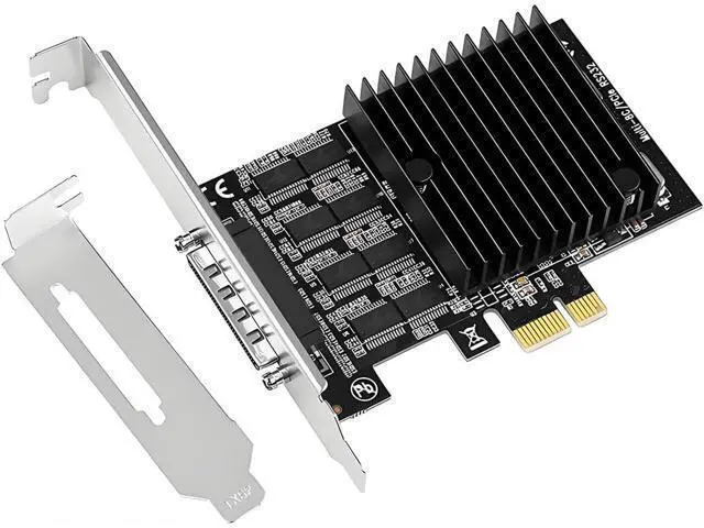 Alt view image 2 of 7 - PCI-E X1 to 8Port RS232 Serial Adapter Card VHDCI 68 to DB9 Port Extender for Desktop X4 X8 X16 Slot