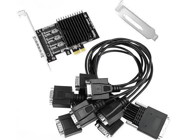 Alt view image 5 of 7 - PCI-E X1 to 8Port RS232 Serial Adapter Card VHDCI 68 to DB9 Port Extender for Desktop X4 X8 X16 Slot