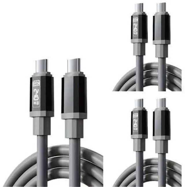 Main image of All Type C to USB A C High Power Cord 240W with Power Screen(Grey 3PCS 1.5M)