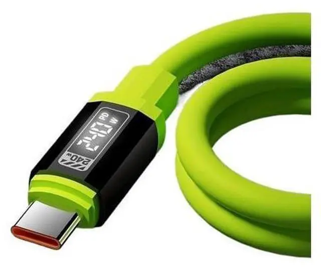 Alt view image 4 of 6 - All Type C to USB A C High Power Cord 240W with Power Screen(Grey 3PCS 1.5M)