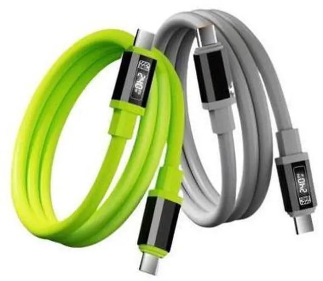 Alt view image 5 of 6 - All Type C to USB A C High Power Cord 240W with Power Screen(Grey 3PCS 1.5M)