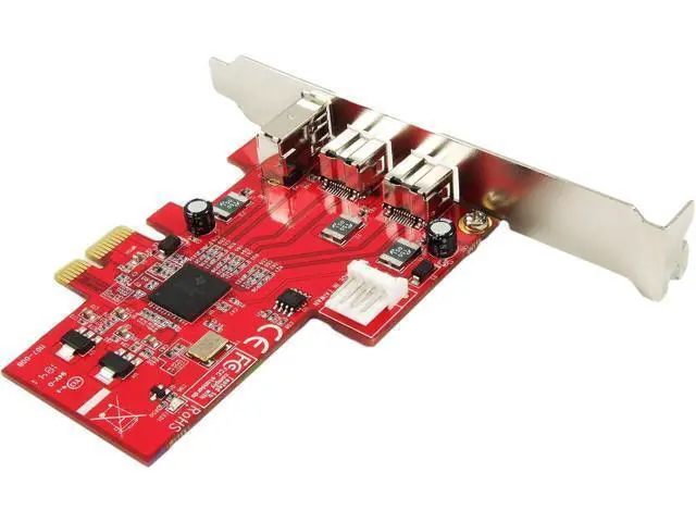 Alt view image 5 of 7 - PEX-FW107 1394b & 1394a 3-Port PCI Express (PCIe) Low Profile FireWire Host Adapter Card - TI XIO2213 Chipset