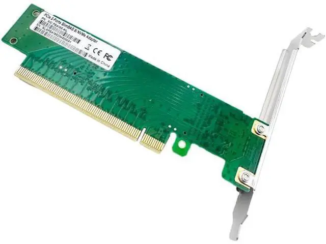 Alt view image 3 of 4 - PCIe 4.0 x16 to Dual SlimSAS 8i Adapter - 4 NVMe SSD Support, U.2 Compatible, SFF-9402 Standard