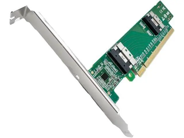 Alt view image 4 of 4 - PCIe 4.0 x16 to Dual SlimSAS 8i Adapter - 4 NVMe SSD Support, U.2 Compatible, SFF-9402 Standard