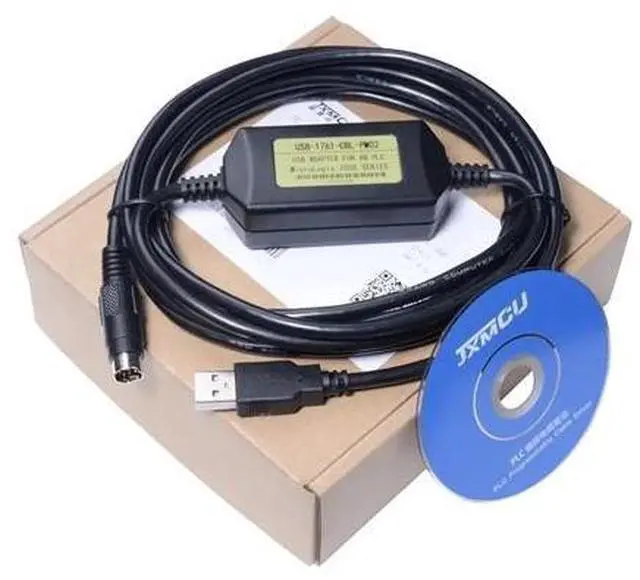 Main image of USB-1761-CBL-PM02 AB Micrologix 1000 1200 1500 Series USB PLC Programming Cable for Round 8 Pin