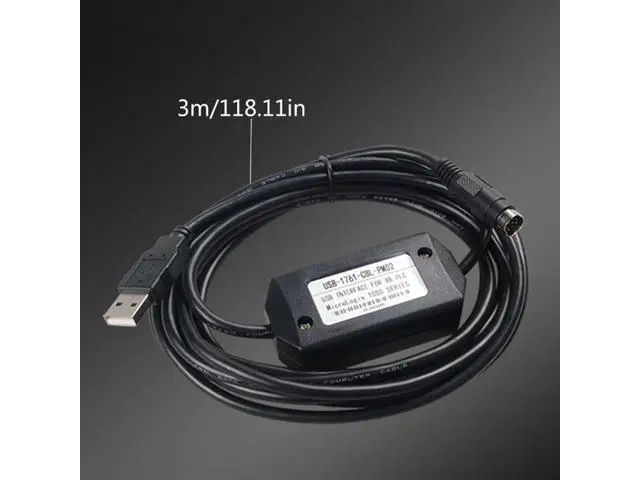 Alt view image 6 of 6 - USB-1761-CBL-PM02 AB Micrologix 1000 1200 1500 Series USB PLC Programming Cable for Round 8 Pin