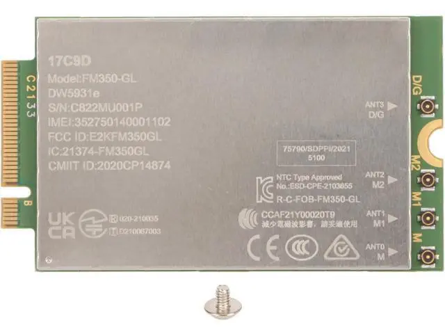 Alt view image 7 of 7 - DW5931e FM350-GL M.2 eSIM 5G Network Module Adapter Card, 4G LTE Network Card with 4x4 GNSS Modem, Compatible with Linux, for Latitude 5531 9330 3571