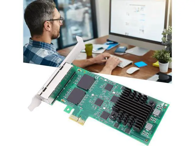 Alt view image 4 of 7 - ciciglow 4 Port Gigabit Ethernet PCIe Network Card, PCI Express 2.1 x1 RJ45 Adapter with 82574 Chip, for Server Desktop Industrial Applications