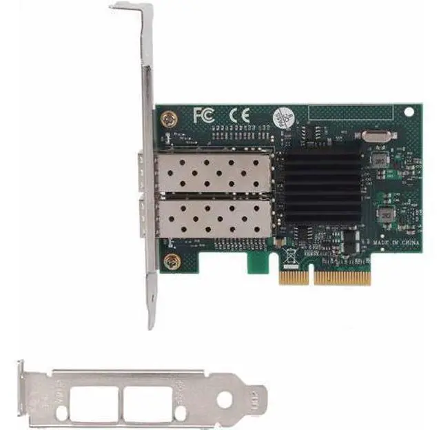 Main image of Dual Port Gigabit Fiber Network Card Adapter, PCI E X4 Interface, 82576EB Chip, 10/100/1000 Mbps, Gold Plated for Fast Transmission, Thickened Metal Heat Sink, Wide