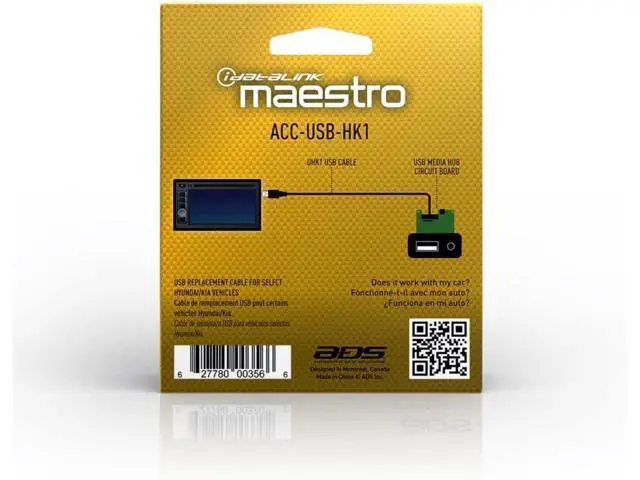 Alt view image 3 of 4 - MAESTRO iDatalink Acc-USB-HK1 Factory to USB to Male USB Adapter Compatible with Hyndai Kia