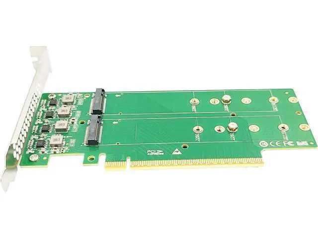 Alt view image 3 of 5 - PCIe 5.0 x16 to 4-Port M.2 NVMe SSD Adapter Card XIC PE5162