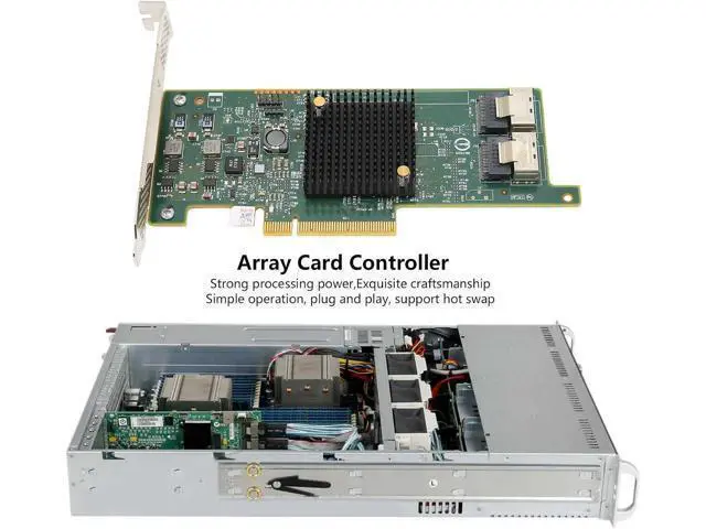 Alt view image 3 of 7 - Server Array Card, Fast Signal Transmission, with Two Mini SAS Connectors, Plug and Play, Support Hot Swap, Strong Processing Power, Server Adapter for SA5212H NF5270M3