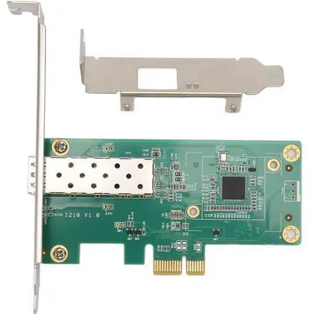 Main image of Pcie Network Card, 10/100/1000Mbps Gigabit Ethernet, PCI Express Network Adapter Card, SFP Fiber Interface, I210 Chipset, 2.1 2.5GT/S Server Network Adapter for Computer Chassis