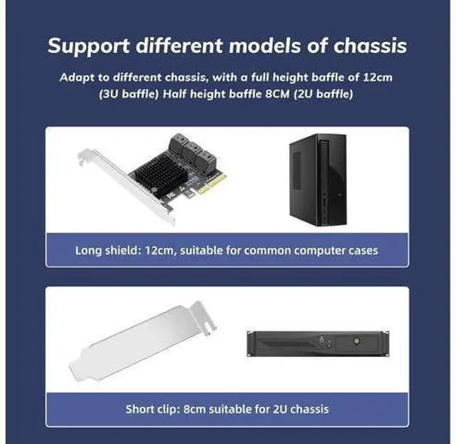 Alt view image 7 of 7 - 6 Port PCIe X4 to SATA 3.0 Expansion Card, Internal SATA Adapter for Desktop PC, Supports SSD/HDD Bootable System Drives, Plug and Play (Driver-Free)