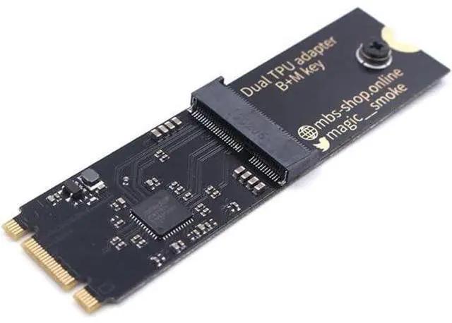 Main image of Coral Dual Edge TPU Adapter for Coral m.2 Accelerator - M.2 2280 B+M Key PCIe x1 Gen2 Adapter Board with Mounting Screw