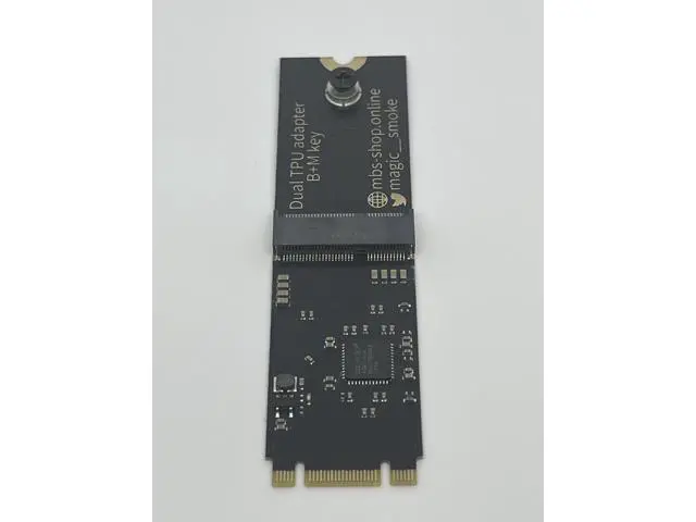 Alt view image 4 of 5 - Coral Dual Edge TPU Adapter for Coral m.2 Accelerator - M.2 2280 B+M Key PCIe x1 Gen2 Adapter Board with Mounting Screw