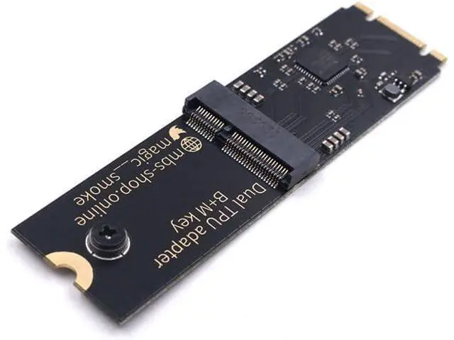 Alt view image 2 of 5 - Coral Dual Edge TPU Adapter for Coral m.2 Accelerator - M.2 2280 B+M Key PCIe x1 Gen2 Adapter Board with Mounting Screw