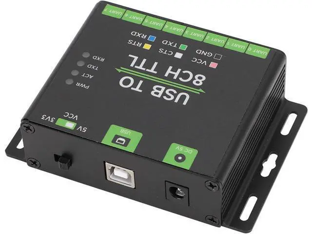 Alt view image 5 of 7 - Industrial USB to 8CH TTL UART Converter, Multiple System Compatibility, Tier Conversion Circuit, TVS, Aluminum Alloy Case, with Self Recovery and Diode