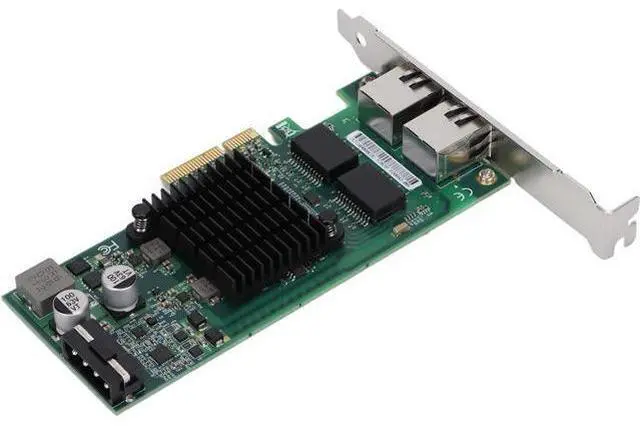 Alt view image 2 of 7 - Gigabit Network Card, PCIE X4 Rj45 10/100/1000Mbps Gigabit Dual Port Electric Port Network Adapter Support Jumbo Frames, Tso, VLAN, PXE, WOL
