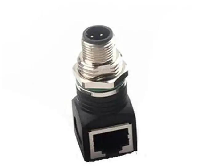 Main image of M12 4Pin D-Code to RJ45 Adapter Water Proof IP67 M12 Male/Female to RJ45 Female Connector Industrial(Army Green)