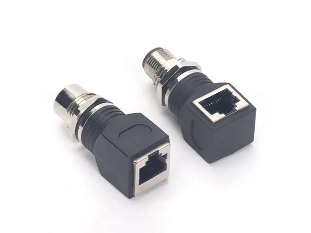 Alt view image 5 of 7 - M12 4Pin D-Code to RJ45 Adapter Water Proof IP67 M12 Male/Female to RJ45 Female Connector Industrial(Army Green)