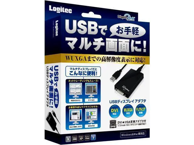 Alt view image 2 of 2 - Logitec LDE-WX015U USB Full HD Display Adapter, Black