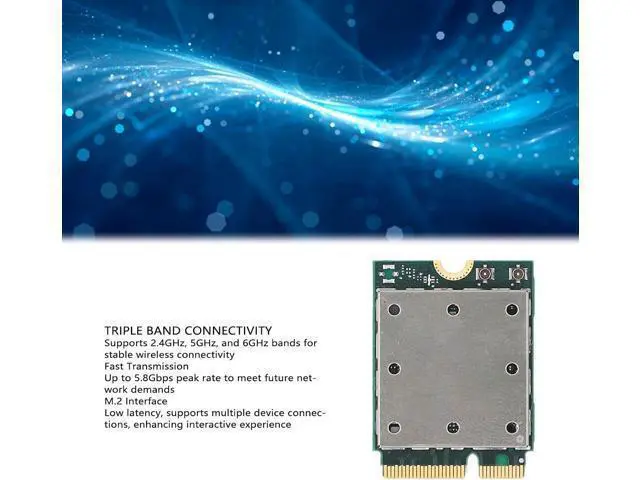 Alt view image 3 of 7 - QCNCM865 Wire Less Network Card Module, 2.4G 5G 6Ghz Triple Band M.2 Bluetooth 5.3 WiFi7 5.8Gbps Desktop Wire Less PCI E WiFi Adapter for 11