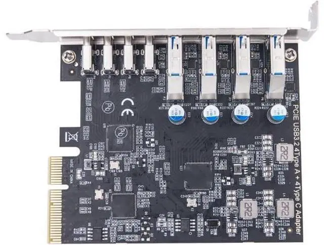 Alt view image 2 of 7 - PCIe USB 3.2 Card ASM1142 Internal Expansion Controller 4 C Port 3.2 Adapter PCIE for Desktop PCIe Expansion Card