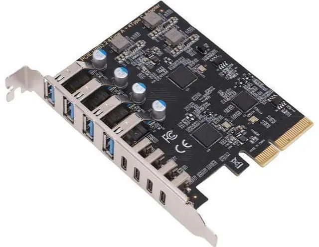 Main image of Zyyini PCIe to USB 3.2 Gen 2 Card, 10Gbps 4 Type C and 4 Type A 8 Ports PCI Expansion Card, USB Controller Adapter, for Wins Linux OS X, for Desktop PC