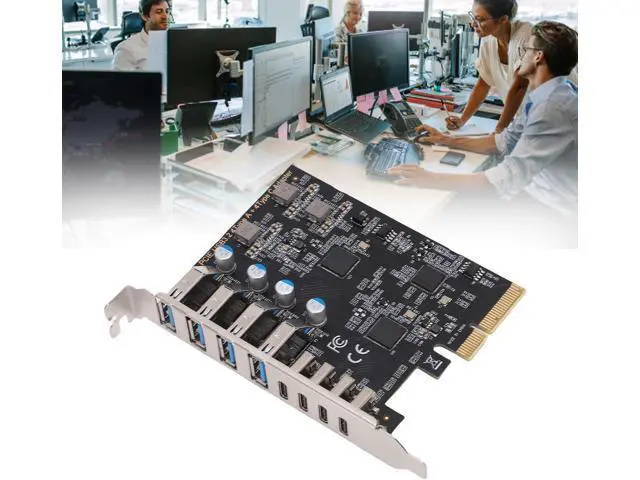 Alt view image 4 of 7 - Zyyini PCIe to USB 3.2 Gen 2 Card, 10Gbps 4 Type C and 4 Type A 8 Ports PCI Expansion Card, USB Controller Adapter, for Wins Linux OS X, for Desktop PC