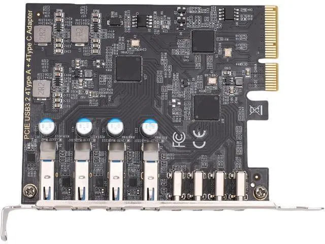 Alt view image 6 of 7 - Zyyini PCIe to USB 3.2 Gen 2 Card, 10Gbps 4 Type C and 4 Type A 8 Ports PCI Expansion Card, USB Controller Adapter, for Wins Linux OS X, for Desktop PC